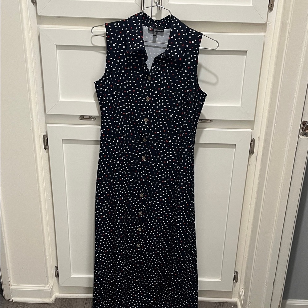 Elegant Carre Nor Black Polka Dot Maxi Dress